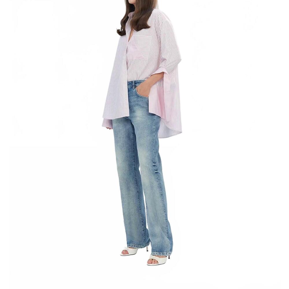 NEW THEO THE LABEL echo side button boyfriend str… - image 3